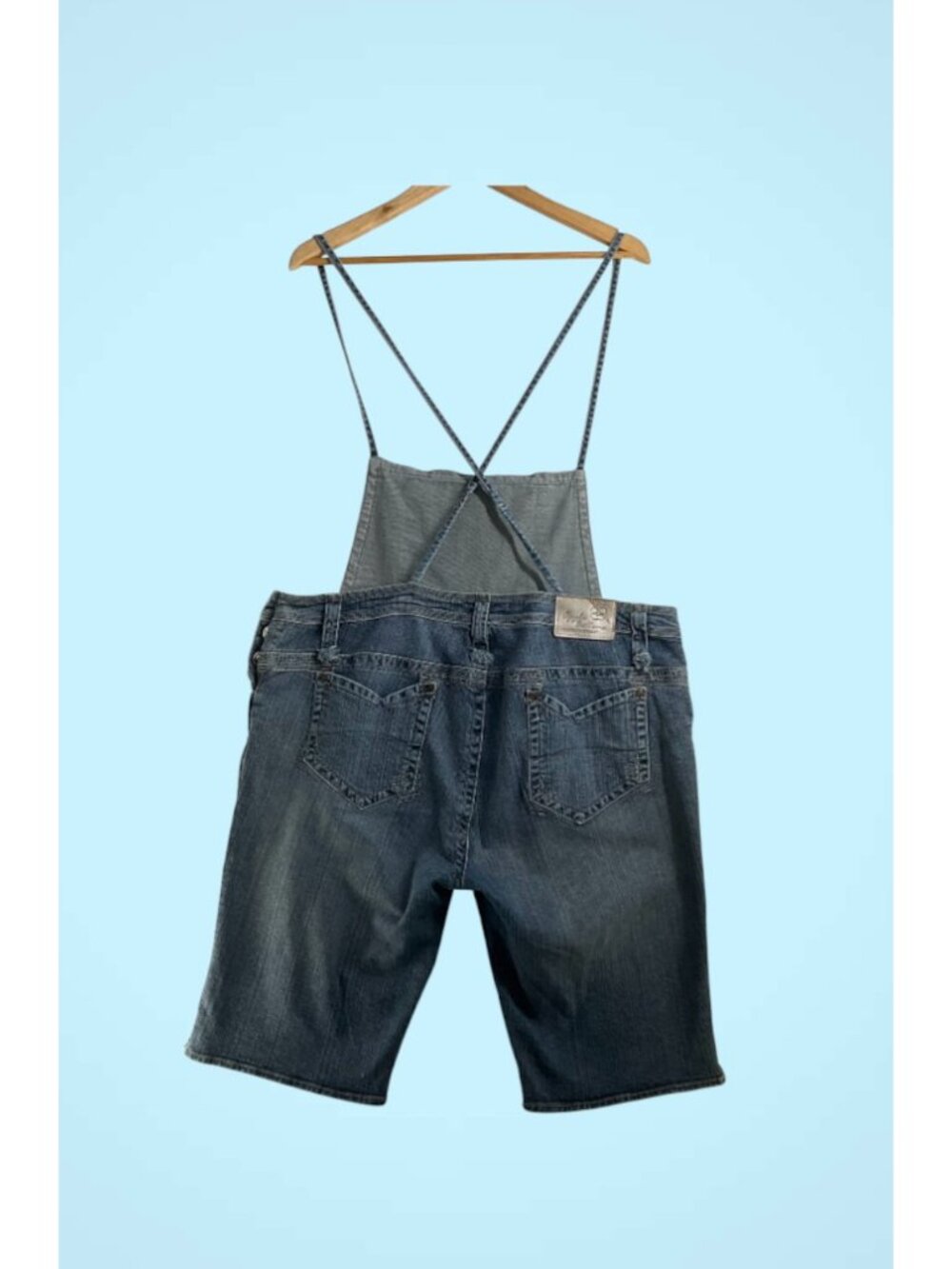 Apple Bottoms Y2K Denim Capri Overalls Women 15/16 Cropped Jumpsuit Vintage Styl - Picture 3 of 13